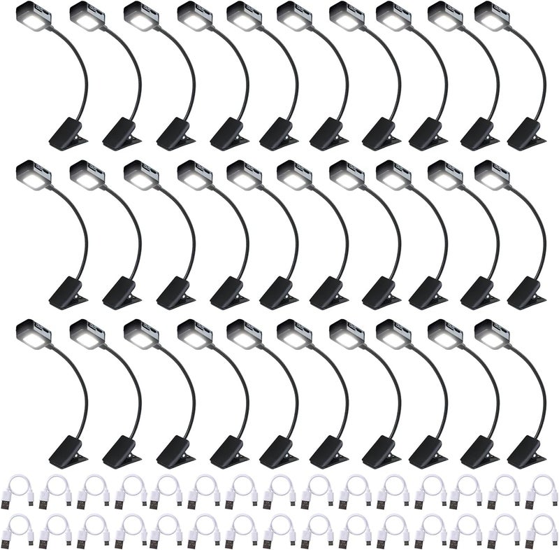 Kunhe 30 Pack Rechargeable Book Lights for Reading at Night Small Book Light Bulk Clip on Reading Lights Lightweight Booklight as Christmas Stocking Stuffers for Kids Book Lovers - Image 1